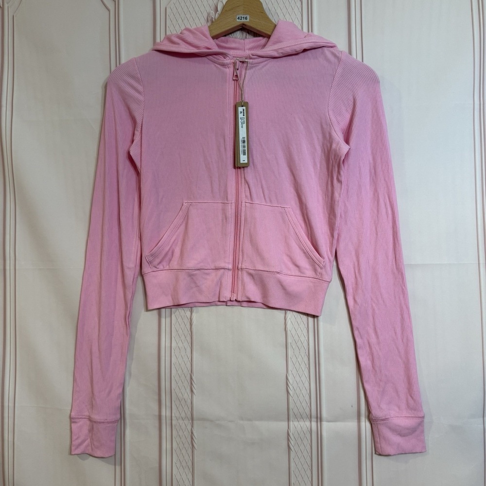 SKIMS Soft Lounge Zip Up Hoodie in Bubblegum Pink Size S NWT
